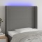 vidaXL Tăblie de pat cu LED, gri &icirc;nchis, 83x16x118/128 cm, textil 3123743