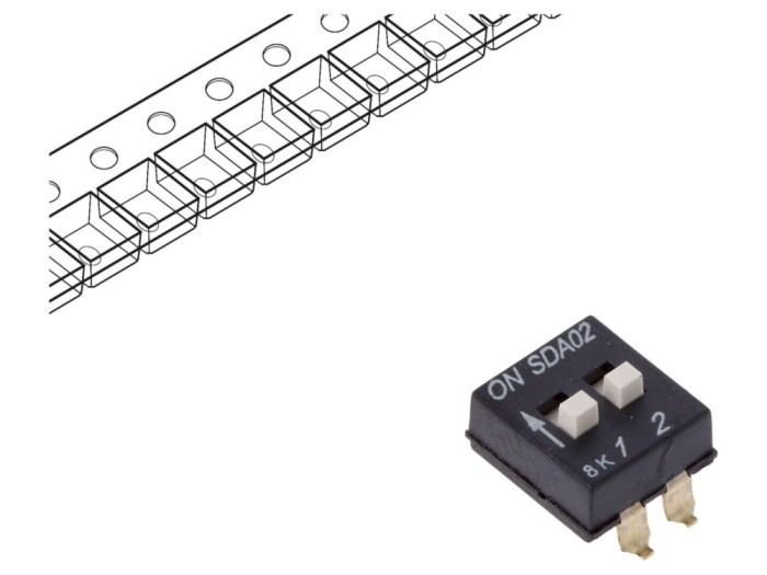 DIP-SWITCH 2 Secțiuni ON-OFF