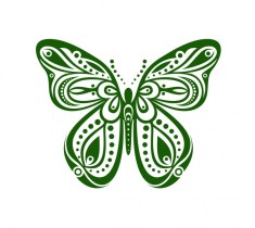 Sticker decorativ Fluture, Verde inchis, 60 cm, 1158ST-5 foto