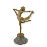 Dansatoare Art Deco-statueta din bronz cu un soclu din marmura BF-37