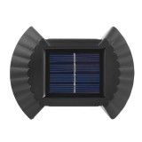 Aplica solaraLED bidirectionala pentru perete eMazing, in forma de funda, 8 LED-uri, material ABS si PC, lumina puternica, IP65, 10 x 7.5 cm, baterie