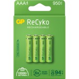 Acumulatori GP Batteries, ReCyko 1000mAh AAA (LR03) 1.2V NiMH, paper box 4 buc. &quot;GP100AAAHCE-2EB4&quot; &quot;GPRHC103E001&quot; (timbru verde 0.32 lei)