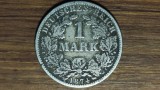Germania - moneda de colectie istorica argint 0.900 - 1 mark 1874 B/Hanovra - stare buna !