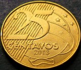 Moneda 25 CENTAVOS - BRAZILIA, anul 2013 *cod 3740