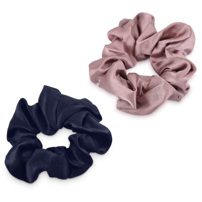 Set 2 Elastice pentru par din 100% matase elastica Navaris, Albastru / Roz, 50258.02.10 foto