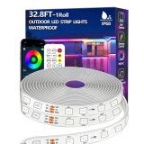 Banda LED RGB+IC 20m, Bvokon, IP68 Waterproof, Bluetooth, Sincronizare Muzica, Telecomanda RF, Interior/Exterior