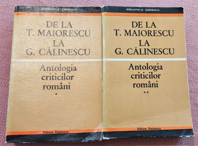 De la T. Maiorescu la G. Calinescu. Antologia criticilor romani - 2 Volume foto