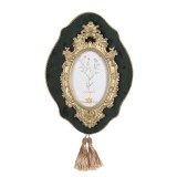 Cumpara ieftin Rama foto perete textil verde polirasina aurie 22x3x31 cm, 10x15 cm
