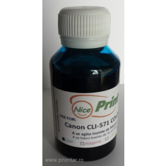 Cerneala ALBASTRA pentru cartuse CANON CLI-571 CYAN refilabile CLI571 - 100 ml