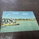 Carte Postala Techirghiol, vedere de pe lac cu barcile pentru excursii, 1924