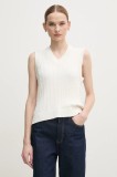 Barbour vestă din bumbac Hartland femei, culoarea bej, LKN1637WH71