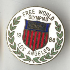 Insigna Olimpica Olimpiada - COMITETUL OLIMPIC AMERICAN USA LOS ANGELES 1984