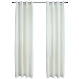 Cumpara ieftin Draperii opace cu inele, 2 buc., crem, 140 x 225 cm, catifea