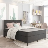 VidaXL Pat continental, gri &icirc;nchis, 160 x 200 cm, material textil