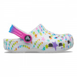 Saboti Crocs Classic Toddler Disco Dance Party Clog Alb - Shimmer/Multi​