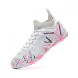 Ghete de fotbal MBrands, 8.3 cu glezna pentru teren sintetic, culoare alb 43