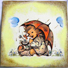Tablou pe panza cu fetita cu umbrela 28853