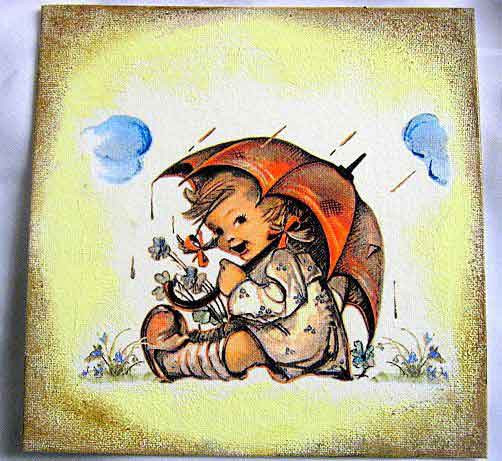 Tablou pe panza cu fetita cu umbrela 28853