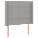 Cumpara ieftin Tablie de pat cu aripioare gri deschis 103x16x118/128 cm textil
