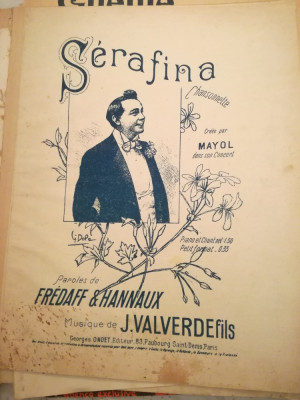 partitura interbelica Serafina, chansonette, cree par Mayol foto