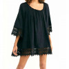 Tunica, Rochie de plaja aerisita, usoara si delicata, culoare Neagra, dimensiune Universala, AVEX