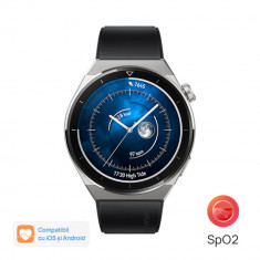 Smartwatch Huawei Watch GT 3 Pro, Titanium Case, Black Fluoroelastomer Strap