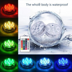 Lumina ambientala LED RGB, subacvatica, cu telecomanda, 7 cm, pentru piscine foto