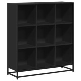 Cumpara ieftin Biblioteca, negru, 97,5x33x107,5 cm, lemn prelucrat si metal