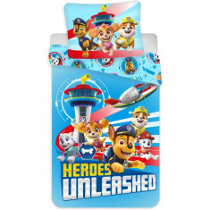 Set lenjerie pat copii Paw Patrol Heroes Unleashed 100x140, 40x45 SunCity BRM010697