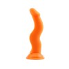 Dildo Rosy Shane G3 Portocaliu, Silicon Lichid, 20.5cm, Ventuza, Stimulare Punct G, Dildo Dublu