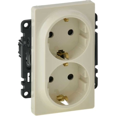 Priza schuko dubla protectie copii Legrand Valena Life ivoar 753226 foto