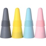 Cumpara ieftin Set 4 dopuri etanse pentru sticle din silicon alimentar, reutilizabile, pentru vin si bauturi, etansare antipicurare, multicolor