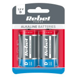 Baterie Rebel Alcalina R20 Blister 2 Buc