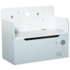 HOMCOM Bancă de Depozitare Portabilă pentru Jucării 2 &icirc;n 1, Ladă cu Spătar pentru Copii de 3-6 Ani, 60x30x50 cm, Albastru | Aosom Romania