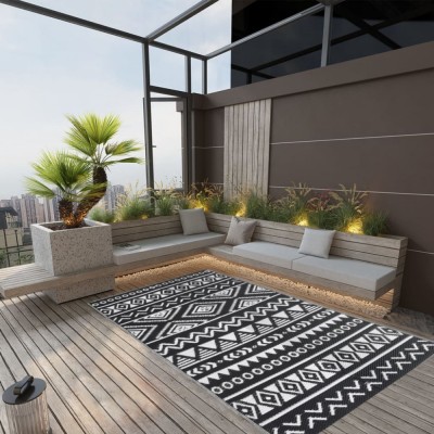 vidaXL Covor de exterior, ARAKIL negru, 160x230 cm, PP 316979 foto