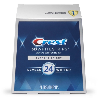 Benzi pentru albirea dintilor Crest 3D White Whitestrips Supreme Bright, Tratament Complet 21 de zil foto