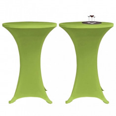 Husa elastica pentru masa, 2 buc., verde, 60 cm foto