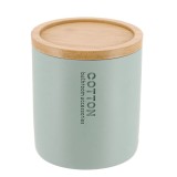 Cutiuță Rotundă Polirășină &ndash; Verde Mentă/Bamboo 9.5&times;11 Cm