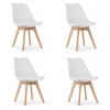 Set 4 scaune bucatarie/living, Artool, Mark, PP, lemn, alb, 49x43x82 cm, Leobert