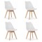 Set 4 scaune bucatarie/living, Artool, Mark, PP, lemn, alb, 49x43x82 cm