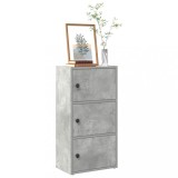 vidaXL Bibliotecă, gri beton, 40x24x77 cm, lemn prelucrat