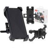 Suport Telefon cu 4 brate, montaj pe Motocicleta sau Bicicleta, culoare Neagra