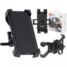 Suport telefon cu 4 brate, montaj pe motocicleta sau bicicleta, culoare neagra