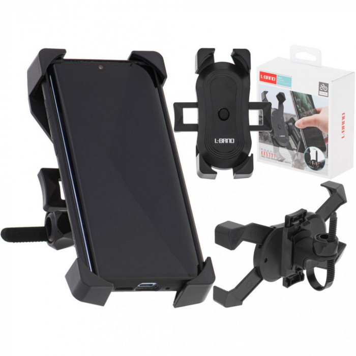 Suport Telefon cu 4 brate, montaj pe Motocicleta sau Bicicleta, culoare Neagra FAVLine Selection