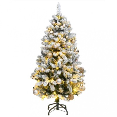 vidaXL Brad Crăciun artificial articulat cu 150 LED-uri/globuri 120 cm 3210097 foto