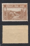 Posta locala Paltinis HOHE RINNE timbru 3 heller din 1910 nestampilat MNH cu eroare de tipar