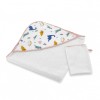 Set prosop si manusa de baie 72x72 cm BabyJem (Model: Dino)
