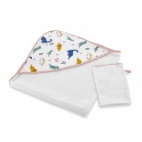 Cumpara ieftin Set prosop si manusa de baie 72x72 cm BabyJem (Model: Zoo)