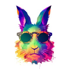 Sticker decorativ, Iepure, Multicolor, 90 cm, 8986ST foto