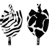 Cumpara ieftin KLRK Home Wild B&amp;W Zebra&amp;Giraffe pătură mini cu nod 26x26 cm 2 buc